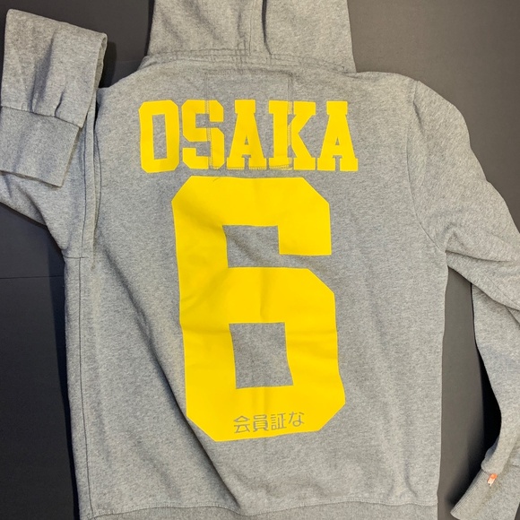 Men's SuperDry Osaka 6 Hoodie in Gray Size XXL MS2DA159 - Picture 2 of 4